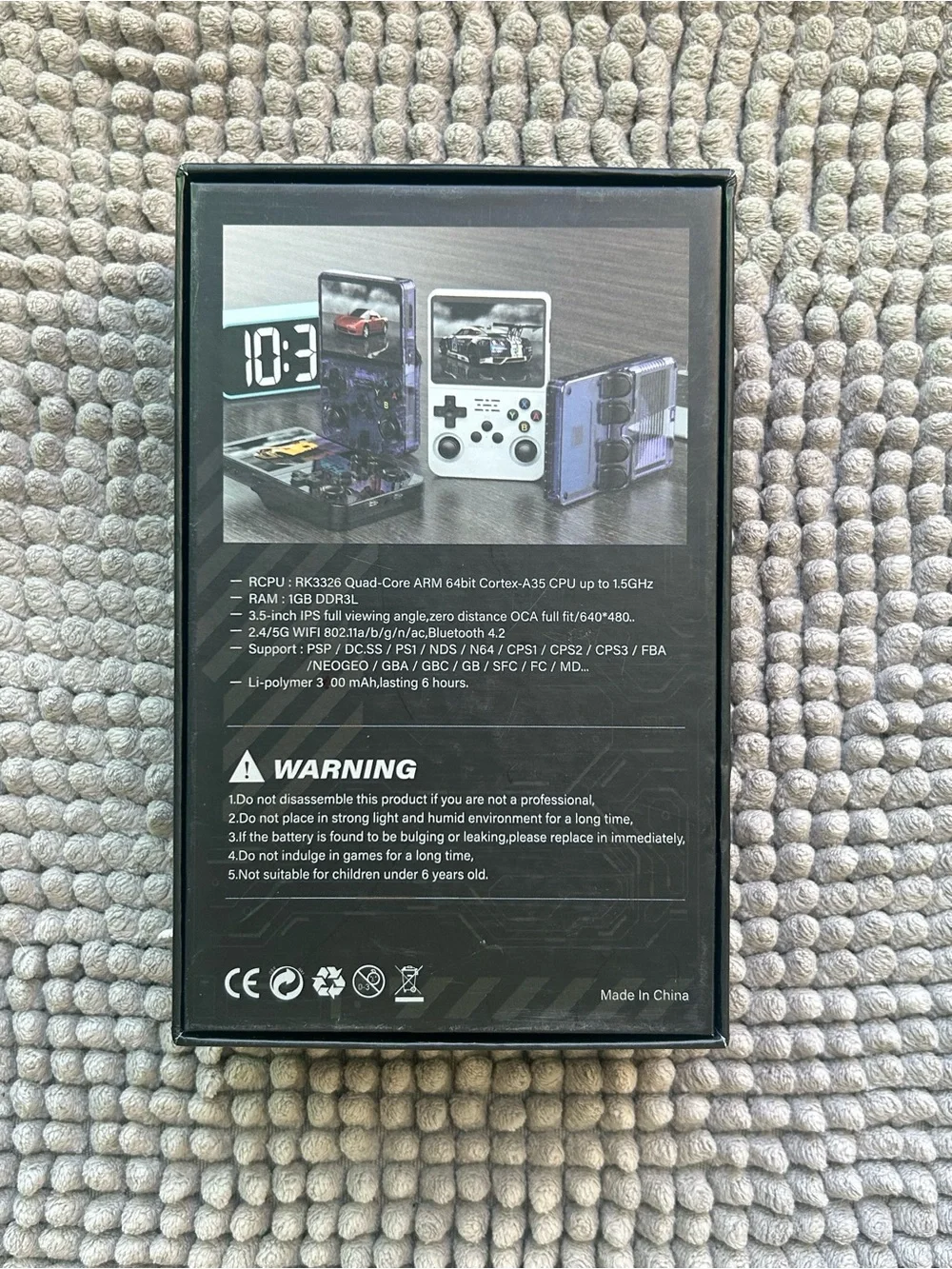 Transparent Purple Handheld Game Console -